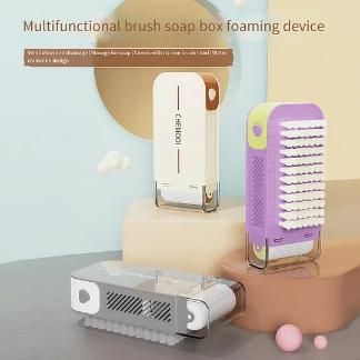 Multifunctional Non-Slip Storage Tool Roller Soap Boxes with Brush Rubbing Foam Box.